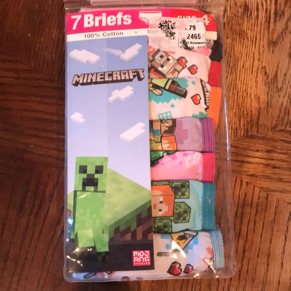 New girl’s underwear side 4 Minecraft 100% cotton